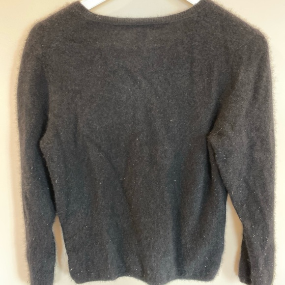 Cashmere by Charter Club 2 Ply 100% Cashmere V Neck Sweater Black Large - Picture 5 of 5